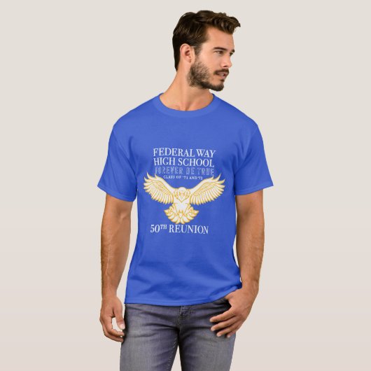 Mannen Blauw T-shirt (Voorkant volledig)