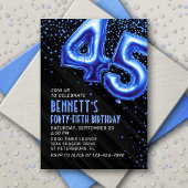 Mannen Blauwe 45ste Verjaardag Uitnodiging