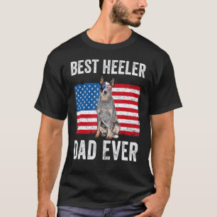 Mannen Blauwe Heeler Papa Australisch Rundvee Hond T-shirt
