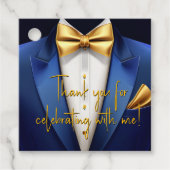 Mannen Blue Gold verjaardagsfeestje Bedankjes Labels (Voorkant)