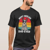 Mannen Blue Heeler Pap Australische stierenhond T-shirt (Voorkant)