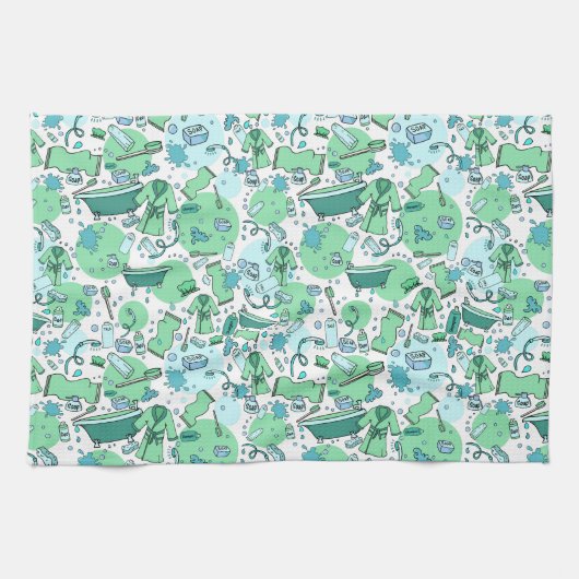 Mannen Blue Patterned Theedoek (Horizontaal)