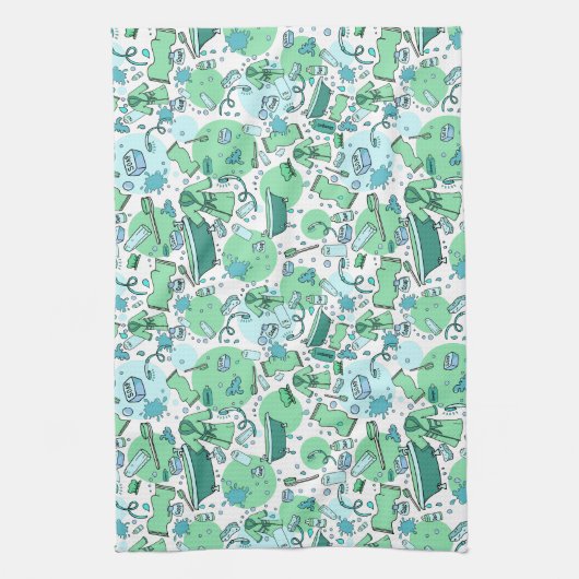 Mannen Blue Patterned Theedoek (Verticaal)