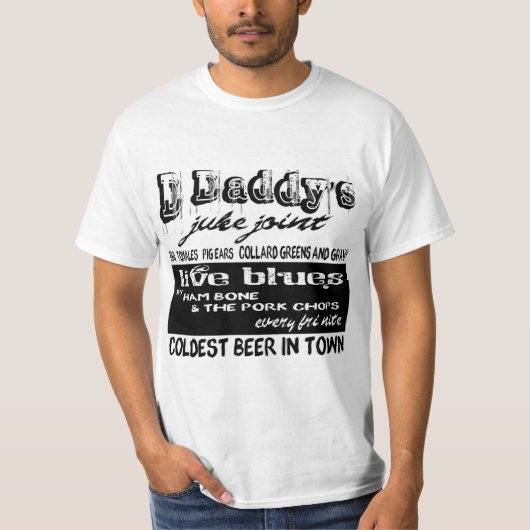 Mannen Blues Music TShirt Route 61 Juke Joint Sign (Voorkant)