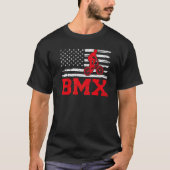 Mannen Bmx Biking Retro Style American Flag Bmx Fa T-shirt (Voorkant)