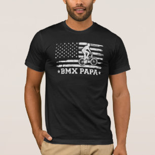 Mannen Bmx Papa VS vlag fietsen Bmx Rider F T-shirt