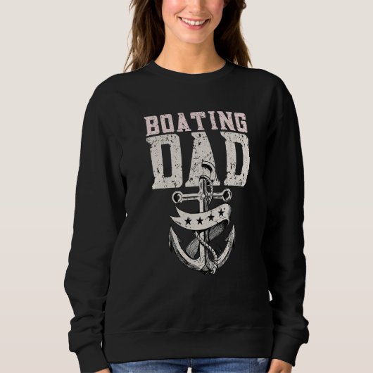 Mannen boarder Papa Motorboating Kapitein Boa Trui (Voorkant)
