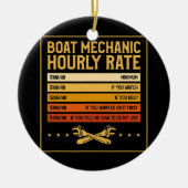 Mannen Boat Mechanic Hourly Rate Funny Mechanical Keramisch Ornament (Voorkant)