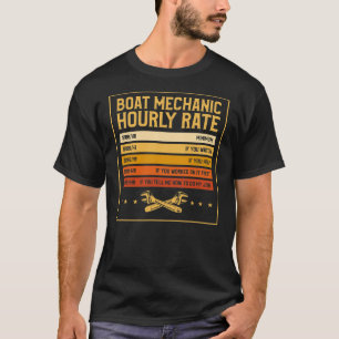 Mannen Boat Mechanic Hourly Rate Funny Mechanical T-shirt