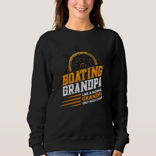 Mannen Boating Grandpa Motorboating Sailing Captai Trui (Voorkant)