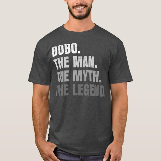 Mannen Bobo het Man de mythe de Legende opa T-shirt (Voorkant)