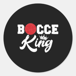 Mannen Bocce King Bocci speler Italiaans gazon bal Ronde Sticker