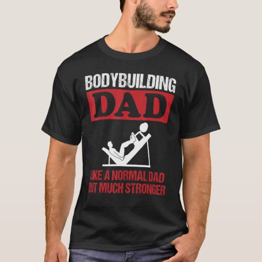 Mannen Bodybuilding Papa Slogan Been Pers Sterkte T-shirt (Voorkant)
