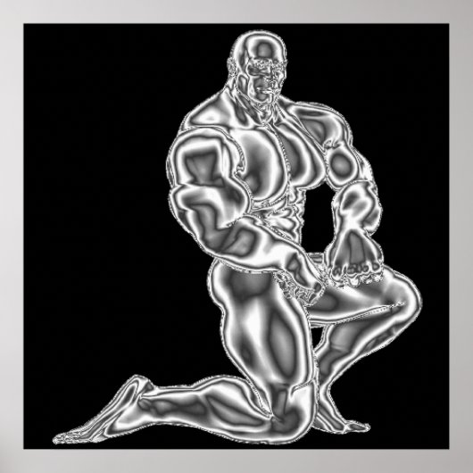 Mannen Bodybuilding Pose Poster (Voorkant)
