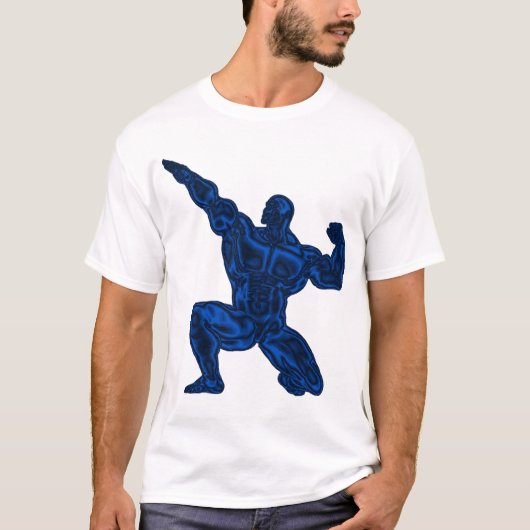 Mannen Bodybuilding Pose T-Shirt (Voorkant)