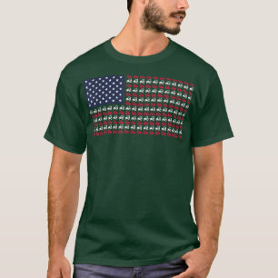 Mannen boerentractor juli 4e Amerikaanse vlag T-shirt