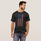 Mannen boerentractor juli 4e Amerikaanse vlag T-shirt (Voorkant volledig)