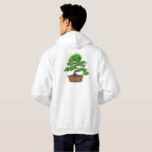 Mannen Bonsai Tree Hoodie (White) (Achterkant volledig)