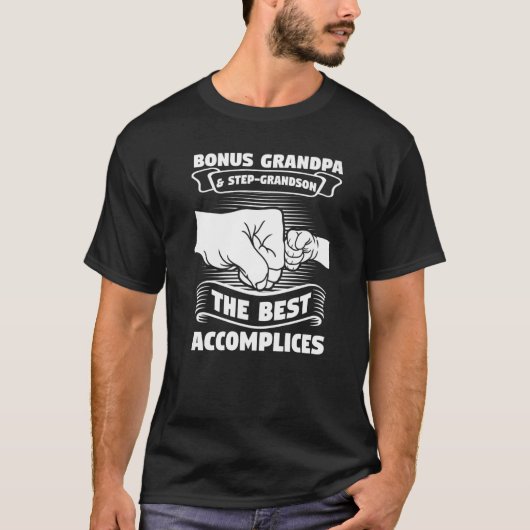Mannen bonus opa & Step Grandson Stap opa 1 T-shirt (Voorkant)