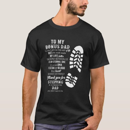 Mannen bonusvader Vaderdag van Stepdad voor Daug T-shirt (Voorkant)