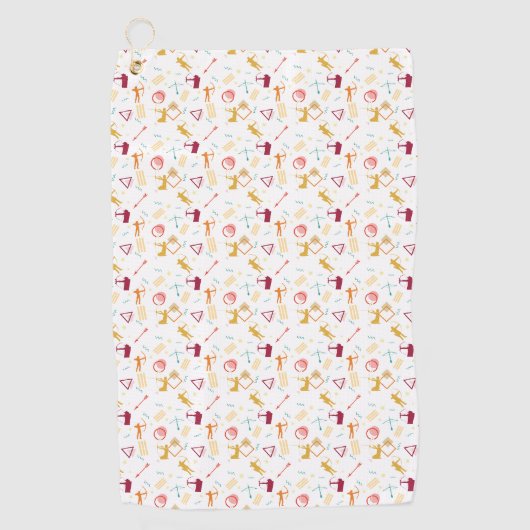 Mannen boogschieten - Boys Bow and Arrow Pattern Golfhanddoek (Voorkant)