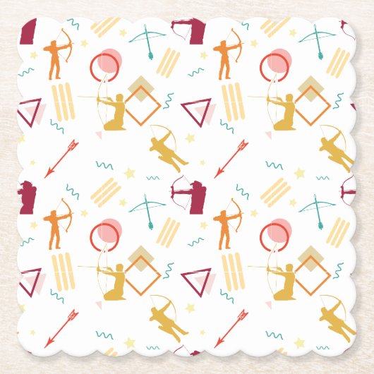 Mannen boogschieten - Boys Bow and Arrow Pattern Kartonnen Onderzetters (Voorkant)
