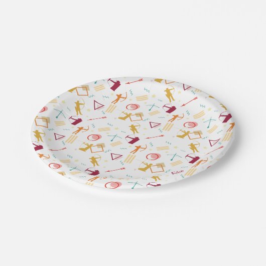 Mannen boogschieten - Boys Bow and Arrow Pattern Papieren Bordje (Gekanteld)