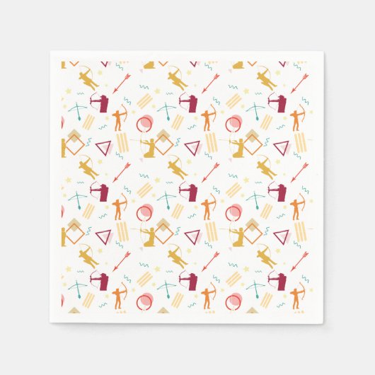 Mannen boogschieten - Boys Bow and Arrow Pattern Servet (Voorkant)