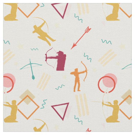 Mannen boogschieten - Boys Bow and Arrow Pattern Stof (Close Up)