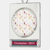 Mannen boogschieten - Boys Bow and Arrow Pattern Verzilverd Banner Ornament (Links)