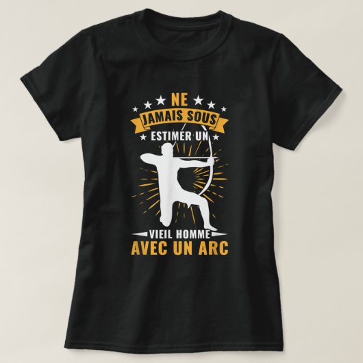 Mannen boogschieten oud Man met pijlen en pijlen T-shirt (Design voorkant)