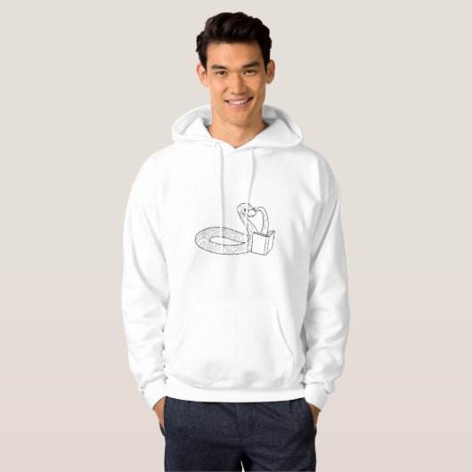 Mannen Bookworm Ball Python Hoodie (Voorkant volledig)