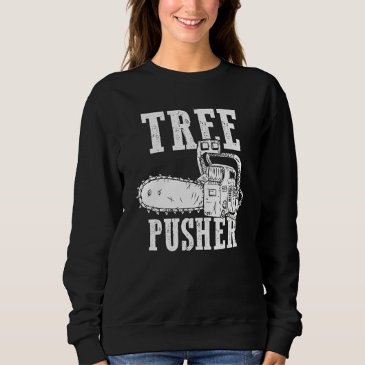 Mannen Boom Pusher Chainzaag Logging Sawyer Lumber Trui (Voorkant)