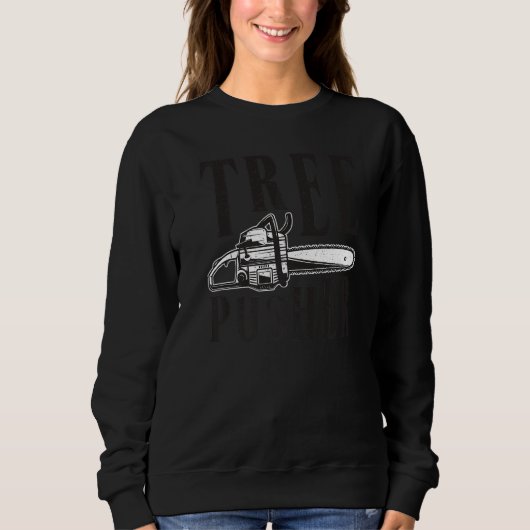 Mannen Boom Pusher Chainzaag Logging Sawyer Lumber Trui (Voorkant)