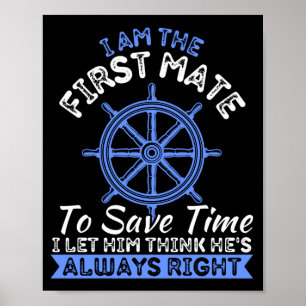 Mannen boot eigenaar ik ben de eerste stuurman pon poster