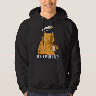 Mannen Bootkapitein Capybara Ok i Pull Up met Coff Hoodie