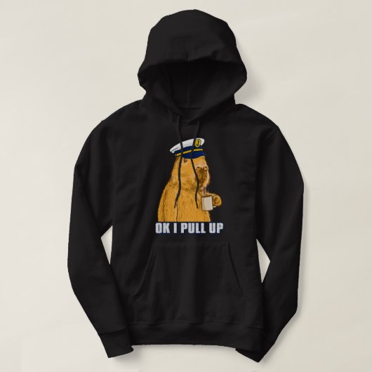 Mannen Bootkapitein Capybara Ok i Pull Up met Coff Hoodie (Design voorkant)