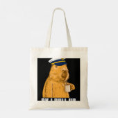 Mannen Bootkapitein Capybara Ok i Pull Up met Coff Tote Bag (Achterkant)