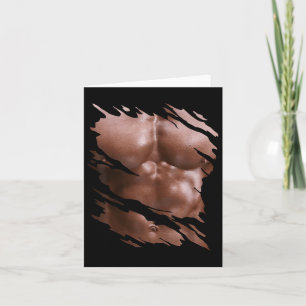 Mannen Borst Six Pack I Spieren Bodybuilder I Fake Kaart