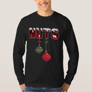 Mannen borstnoten die kastanjes met kerstnoten mat t-shirt