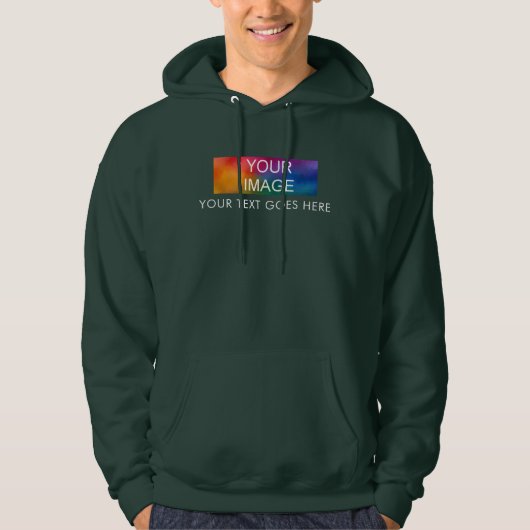 Mannen bosgroene handdoek voegt uw Afbeelding-Logo Hoodie (Voorkant)