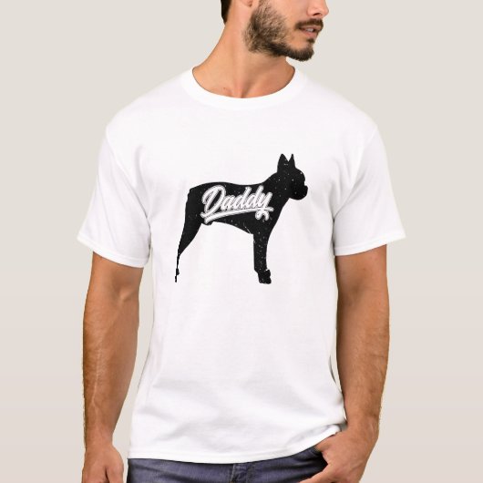 Mannen Boston Terrier Dad Eigenaar Papa Fathers va T-shirt (Voorkant)