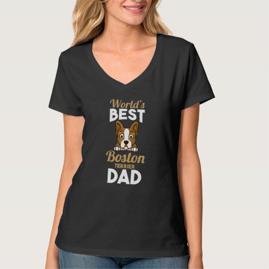 Mannen Boston Terrier Dad T-shirt (Voorkant)