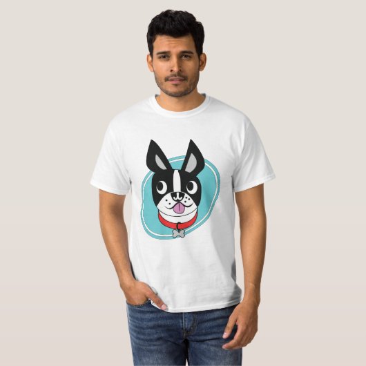 Mannen Boston Terrier T-Shirt (Voorkant volledig)