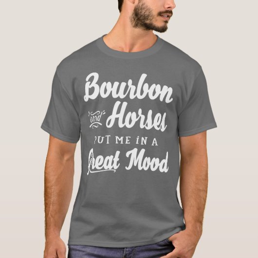 Mannen Bourbon en Horses Great Mood Fun Kentucky G T-shirt (Voorkant)
