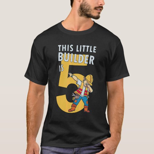 Mannen Bouw 5e Verjaardagsbouwer 5 Jaar Oud T-shirt (Voorkant)