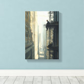 Mannen Boven de Laan Canvas Afdruk (Insitu (Houten vloer))
