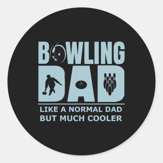 Mannen Bowling Dad Funny Ten Pin Bowler Unique Aff Ronde Sticker (Voorkant)