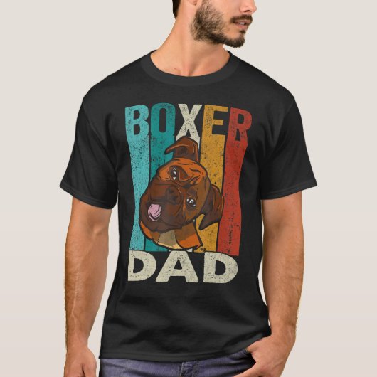 Mannen Boxer Dad Dog Retro  Dog Boxer Dad T-shirt (Voorkant)