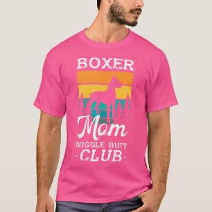 Mannen Boxer Mom Wiggle Butt Club voor een Boxer L T-shirt
